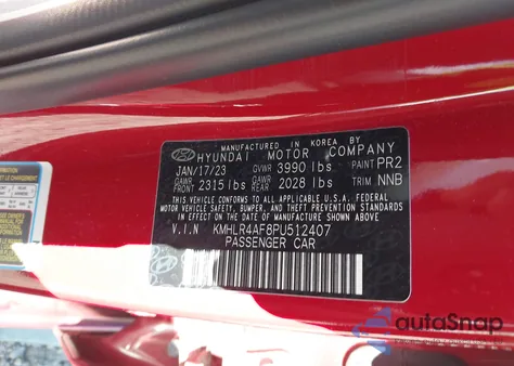 2023 Hyundai Elantra N Line z USA, uszkodzony, nr VIN KMHLR4AF8PU512407